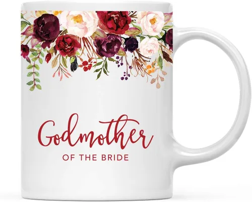 Vista 12 de Andaz Press Taza de té de cerámica para el día de la madre, regalo de 9.5 fl oz, otoño, marsala, flores burdeos, rosas, flores, tía, 1 paquete