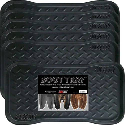 Vista 8 de JobSite - Bandeja de botas resistente, multiusos para zapatos, mascotas, jardín, vestíbulo, entrada, garaje, interior o exterior, 15 x 28 pulgadas 1