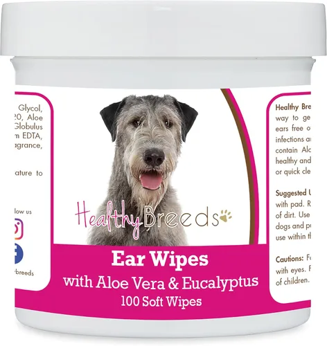 Vista 175 de Healthy Breeds Affenpinscher Toallitas de limpieza de oídos con aloe y eucalipto para perros, 100