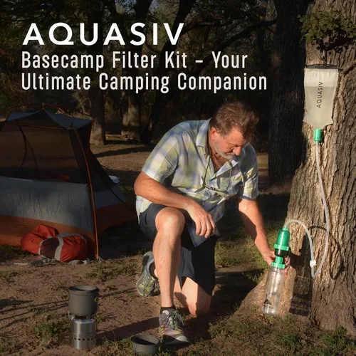 Vista 8 de Kit de filtro de agua por gravedad, carbón HFM y prefiltro, bolsa portátil para apretar, camping y senderismo fiables