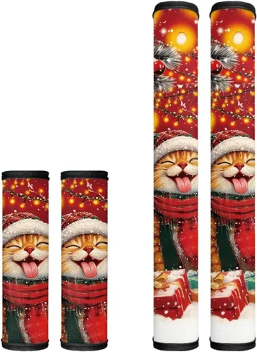 Vista 41 de Candy - Juego de 4 fundas para manija de puerta de refrigerador, decoración navideña, para cocina, mantiene tu nevera, microondas, horno