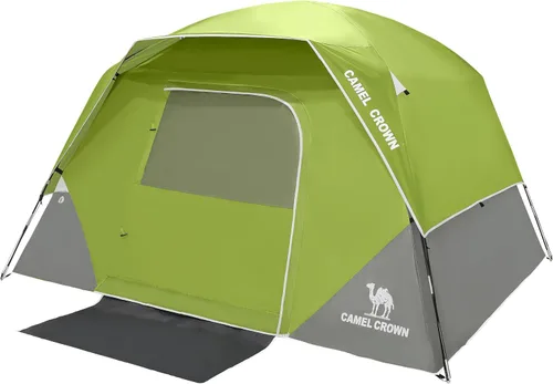 Vista 7 de CAMEL CROWN Tiendas de campaña para acampar 4/8 personas, impermeables, configuración rápida, plegables, para mochileros al aire libre, para 4 Marrón