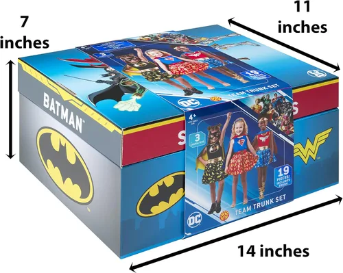 Vista 3 de Rubie's DC - Conjunto de baúl para niña (Wonder Woman, Batman, Superman), talla S