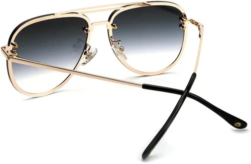 Vista 2 de Premium Rimless Oversized Aviator Sunglasses for Women, Polarized PC Lens UV Protection Womens Shade VF2203