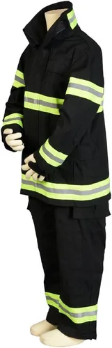 Vista 5 de Aeromax Traje de bombero/Bunker personalizado Jr., NEGRO o TAN