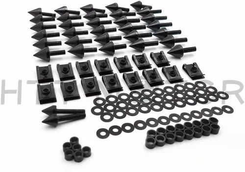 Vista 3 de MT215-011 - Kit de pernos de carenado de motocicleta negro compatible con YZF R1 YZF-R1 2002 2003