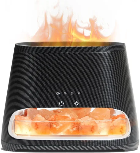Vista 11 de SALKING Lámpara de sal del Himalaya 2 en 1 y difusor ultrasónico de aceite esencial, difusor de aromaterapia, humidificador de niebla fría, lámpara