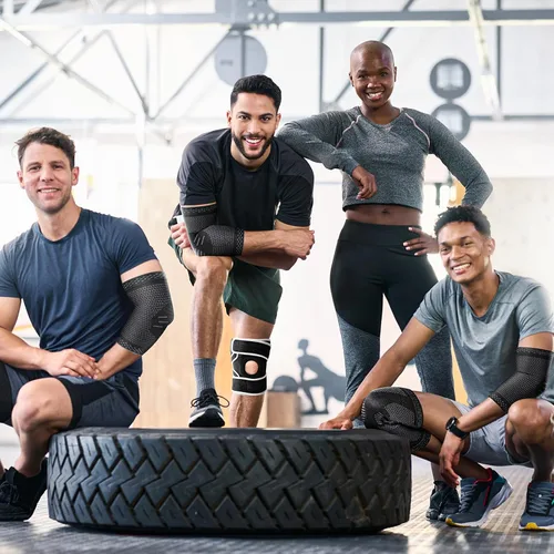 Vista 5 de POWERLIX - Codera de compresión para el codo - Manga de compresión para tendinitis, codo de tenista y tratamiento para el codo de golfista