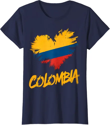 Vista 33 de Camiseta con la bandera del corazón de Colombia