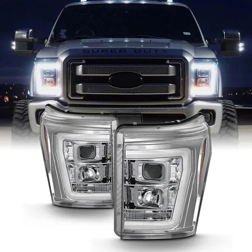 Vista 8 de AKKON - Para Ford F250 F350 F450 F550 Superduty 2011-2016, faros LED de tubo negro proyector, juego de pilotos conductor+pasajero