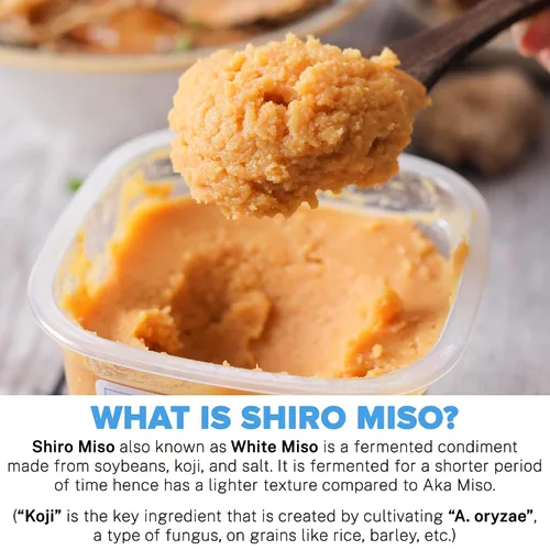 Vista 4 de Urban Platter Pasta Shiro Miso 10.58 oz (300g) Miso blanco japonés Soja fermentada Sabor suave, dulce y Umami Perfecto para sopas, ramen