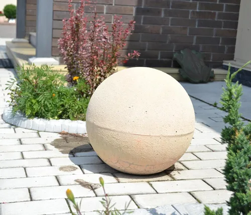 Vista 4 de SvitMolds Molde de esfera de media bola, molde de decoración de jardín, molde de cemento de hormigón, molde semishpere, moldes de piedra Atlas