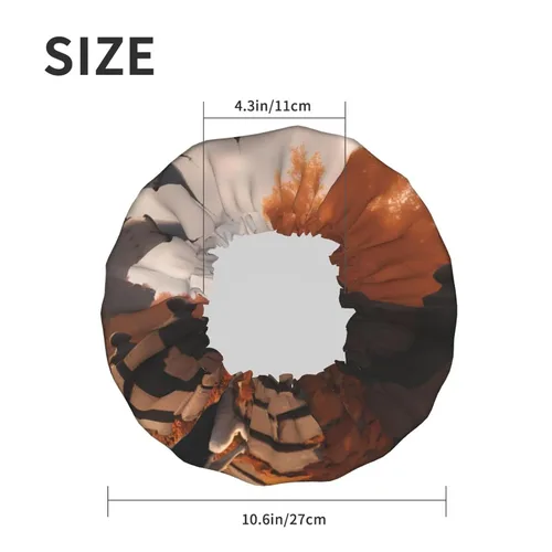 Vista 6 de Dogs In The Fall Reusable Double Layer Waterproof Shower Cap With Elastic Cord For Home Cleaning Facial Care Shower