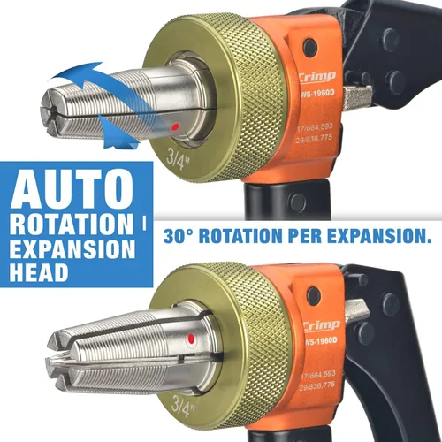 Vista 5 de iCrimp PEX Kit de herramientas de expansión con cabezales de expansión de rotación automática de 3/4 pulgadas y cortador de tubos, herramienta