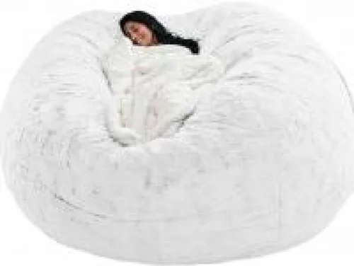 Vista 17 de DIOB Funda redonda para silla de puf, para adultos, adolescentes (relleno no incluido), silla de sofá gigante suave, cómoda silla de descanso