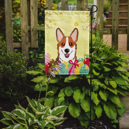 Vista 529 de Caroline's Treasures BB1923GF Bandera decorativa para jardín con diseño de Border Collie, para caza de huevos de Pascua, para jardín, jardín, patio