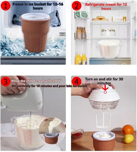 Vista 4 de Mini máquina eléctrica de helado Máquina de helado Máquina de yogur de frutas Máquina casera de batido