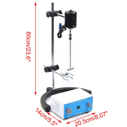 Vista 4 de Mezclador de laboratorio,Agitador eléctrico de arriba,3000rpm 0-120 minutos velocidad ajustable,100w 110v/60hz