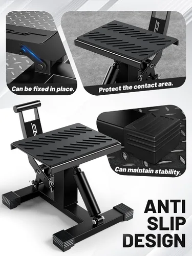 Vista 5 de JFG RACING - Soporte hidráulico ajustable para motocross con capacidad de 1000 libras Negro