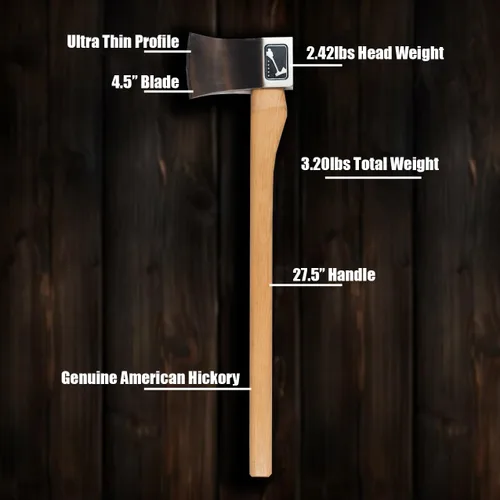 Vista 6 de The General: World Axe Throwing League Premium Competition Hacha de lanzamiento y hacha de camping multiusos o hacha de división de madera con funda