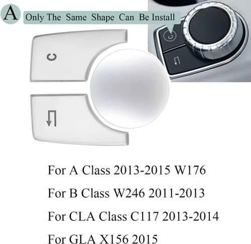 Vista 4 de Cubierta de botón multimedia para consola de coche para Mercedes Benz A Clase B CLA GLA W176 W246 C117 W117 X156 (estilo 5)