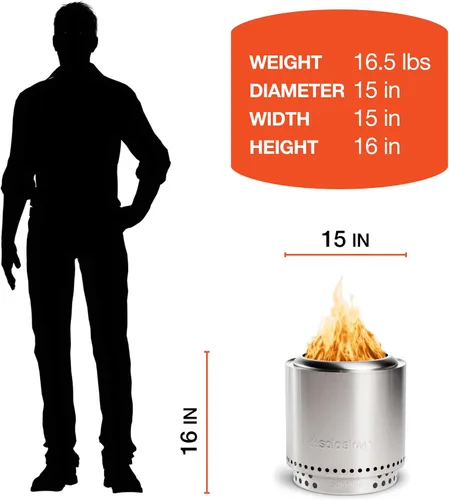 Vista 6 de Solo Stove Ranger 2.0 con soporte, hoguera portátil sin humo de 15 pulgadas, chimenea ligera para exteriores con cenicero extraíble, acero