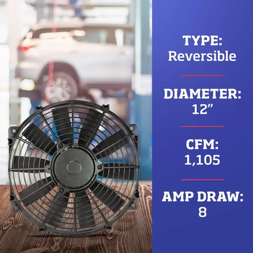 Vista 5 de Flex-a-lite 112 ventilador eléctrico Trimline de 12 pulgadas (reversible)