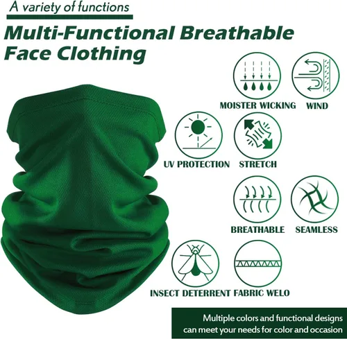 Vista 2 de Geyoga 6 piezas de protección UV para el verano, polaina de cuello refrescante, ropa para la cara, polaina para cuello, bufanda, protector solar