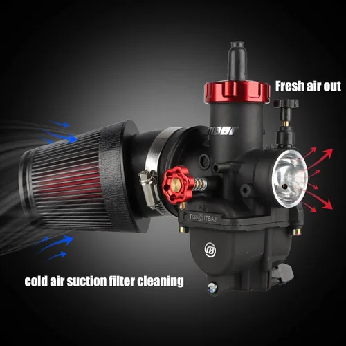 Vista 6 de NIBBI - Filtro de aire para motocicleta de carreras, universal de 42mm para moto de tierra, limpiador de carburador de motocross para moto de Pit