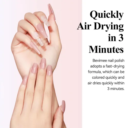 Vista 6 de Esmalte de uñas de secado rápido, secado rápido, esmalte de uñas transparente color nude regular, esmalte de uñas holográfico de alta cobertura