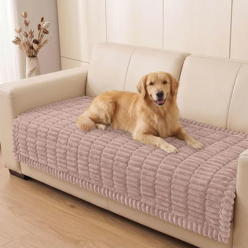 Vista 46 de Smiry - Funda para sofá para perros lavable, fundas para sofá de mascotas no deslizantes y peludas para sofá de 3 cojines, aptas para mascotas