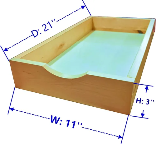 Vista 3 de D.I.Y - Cajón extraíble de 11 pulgadas, bandeja rodante de madera para base de cocina, organizador deslizante para almacenamiento de despensa