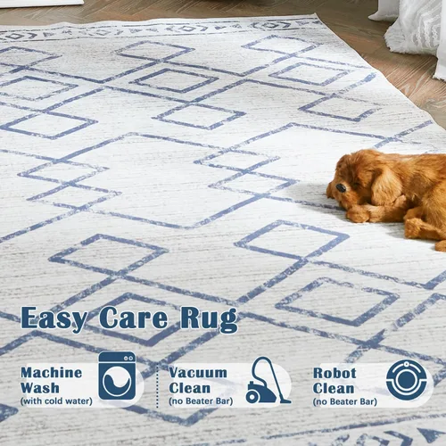 Vista 53 de jinchan Alfombra marroquí de pasillo 2x6 - Alfombra de pasillo lavable a máquina para cocina, alfombra moderna geométrica suave de pelo bajo