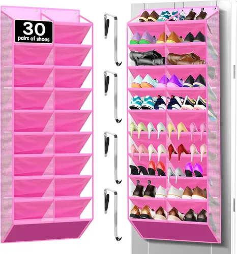 Vista 10 de Kotkn Organizador de zapatos sobre la puerta con 30 bolsillos de malla transpirable - Almacenamiento de armario de gran capacidad para hombres