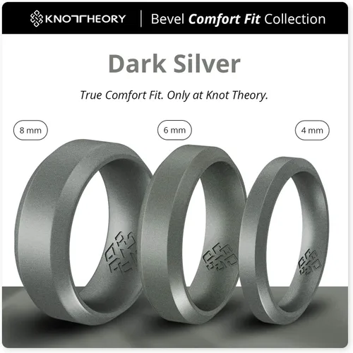 Vista 65 de Knot Theory - Anillo de boda de silicón para hombres y mujeres Anillos de goma finos de calidad superior con gran estilo, comodidad; son ideales