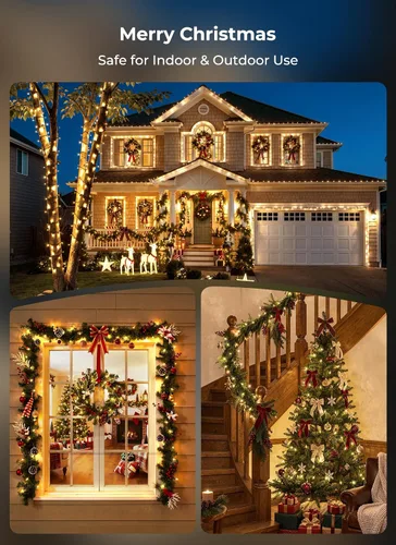 Vista 9 de Brightown Luces de Navidad blancas cálidas, 32 pies, 100 luces LED de Blanco cálido