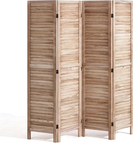 Vista 10 de VEVOR Divisor de habitación de madera, pantalla de privacidad plegable de madera de 4 paneles, 66.9 pulgadas de alto, divisor de partición
