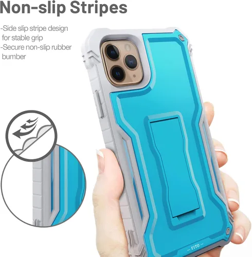 Vista 3 de FITO Compatible con iPhone 11 Pro Max, funda de doble capa a prueba de golpes resistente con protector de pantalla para iPhone 11 Pro Max y iPhone