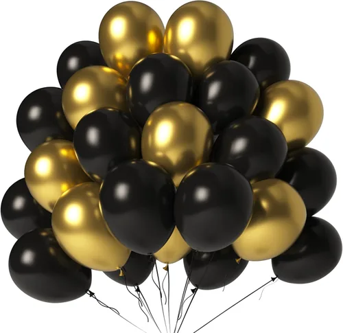 Vista 22 de Globos rojos y negros, paquete de 100 unidades, 12 pulgadas A1-rojo negro