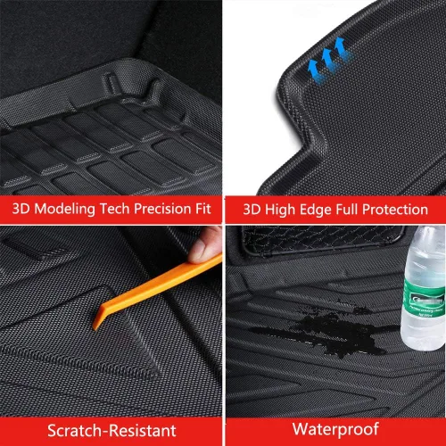 Vista 6 de Revestimientos de carga TPO para todo tipo de clima, ajuste personalizado para Jeep Cherokee 2019-2026 3D Precision Fit Waterproof Durable