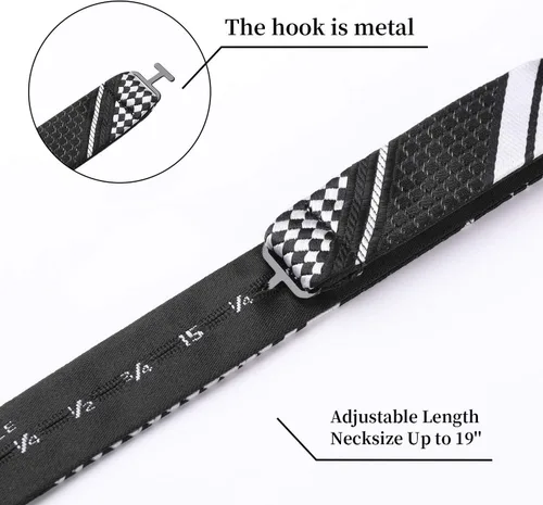 Vista 88 de HISDERN Pajaritas para hombre, corbatín de cachemira para hombre, corbata de lazo y bolsillo cuadrado, juego formal de esmoquin para boda
