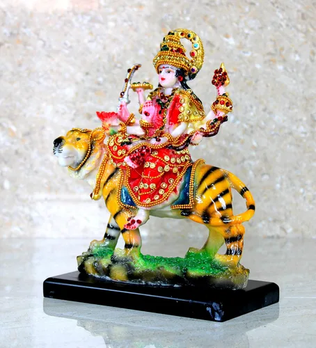Vista 5 de eSplanade Maa Durga MATA Rani Estatua Ídolo para Mandir Hogar (8") Navratri Pooja Durga Maa - Resina - Multicolor