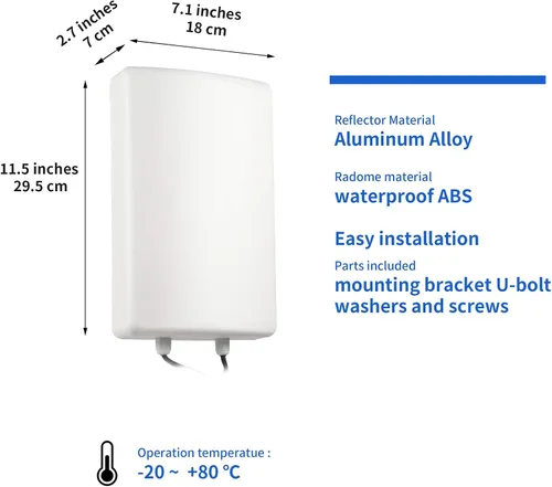Vista 2 de Antena MIMO de alta ganancia 4G LTE 5G impermeable doble polarizada MIMO con doble cable de 16.4 ft SMA/TS9 conector para Netgear Nighthawk M6/M6