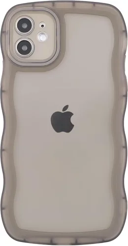 Vista 34 de SKYLMW Funda compatible con iPhone 12 Pro, diseño de ondas rizadas kawaii, borde chapado de lujo, elegante parte trasera transparente brillante, TPU