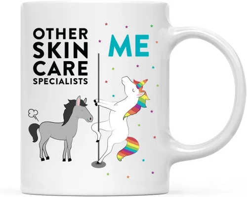 Vista 37 de Andaz Press Funny Quirky - Taza de té de café de cerámica de 11 onzas, regalo de agradecimiento, otros actores yo, unicornio de caballo, 1 paquete