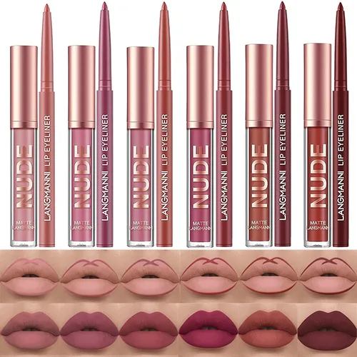 Vista 14 de Juego de 12 piezas de colección de brillo labial hidratante, 12 tonos 12 colores brillantes