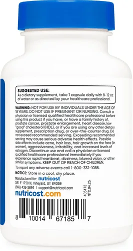 Vista 4 de Nutricost DHEA 25 mg, 120 cápsulas - Sin gluten, sin soya, sin OMG, suplemento
