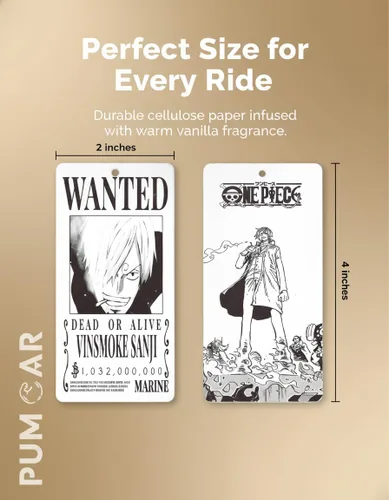 Vista 9 de PumpCar 2 piezas Sanji ambientadores de coche colgantes de doble cara anime japonés con aroma a vainilla One Piece Geniales ambientadores colgantes