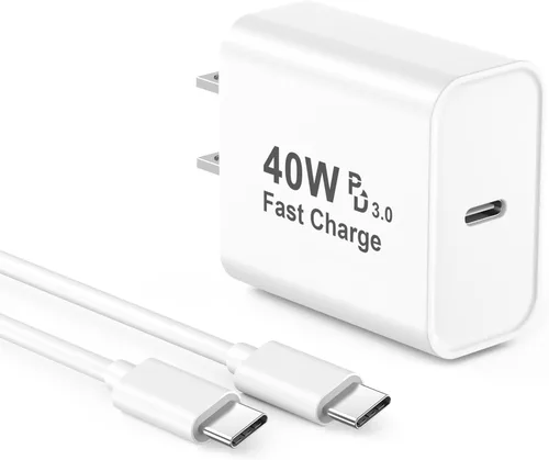 Vista 8 de [Certificado MFi de Apple] Cargador para iPhone 17 Pro Max de carga rápida, bloque de carga USB C de 40 W con cable de carga tipo C extra largo