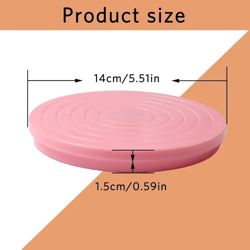Vista 4 de 2 mini tocadiscos para tartas de 5.5 pulgadas, soporte giratorio de 360 grados, base giratoria de postre para pasteles para decoración de cupcakes